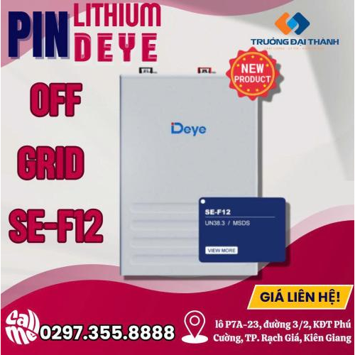 🔋 PIN LITHIUM DEYE SE-F12 – GIẢI PHÁP LƯU TRỮ ĐIỆN NĂNG NGOÀI LƯỚI HIỆU QUẢ VÀ AN TOÀN