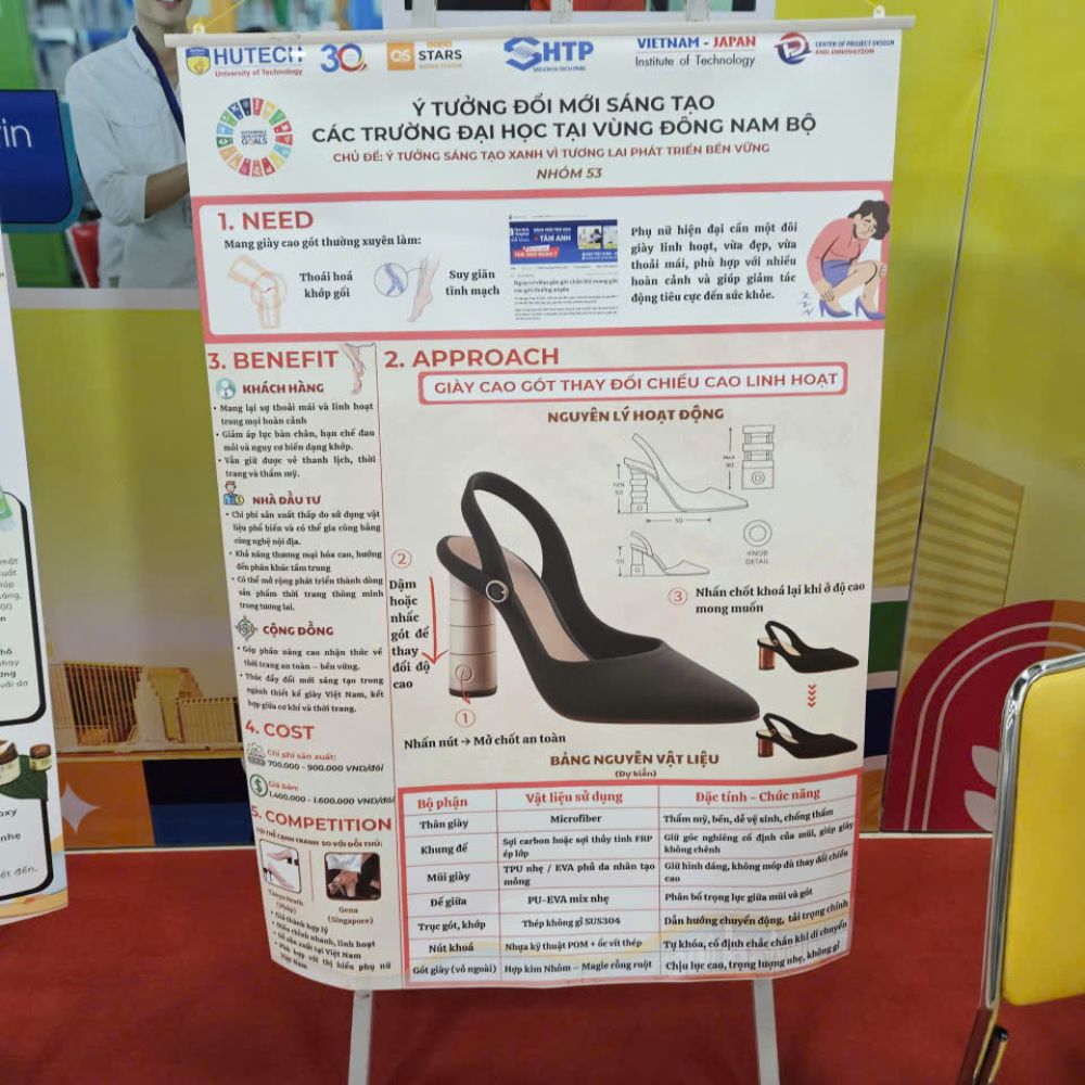 Dự Án Khởi Nghiệp: Giày Cao Gót Thay Đổi Chiều Cao Hinh Hoạt