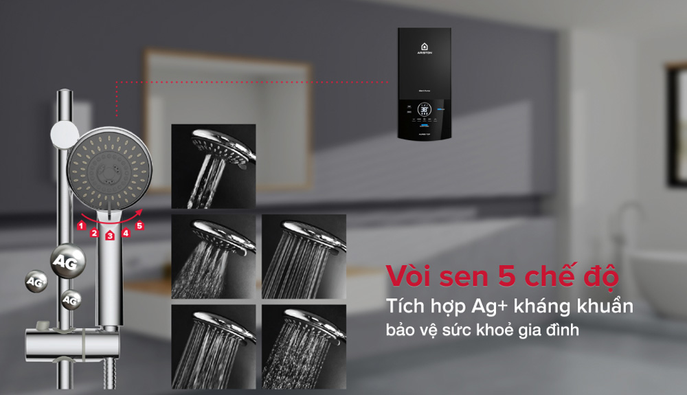 Vòi sen 5 chế độ phụn tiện lợi